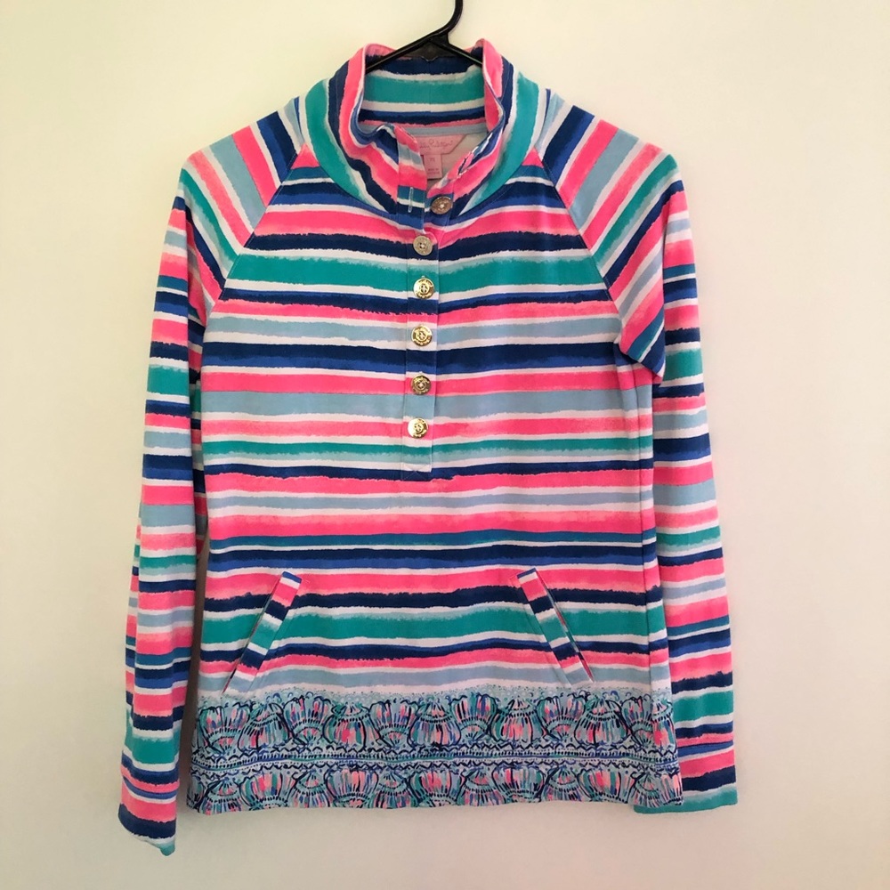 Used Lilly Popover Stripe Sweatshirt